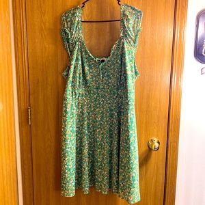 Green floral dress